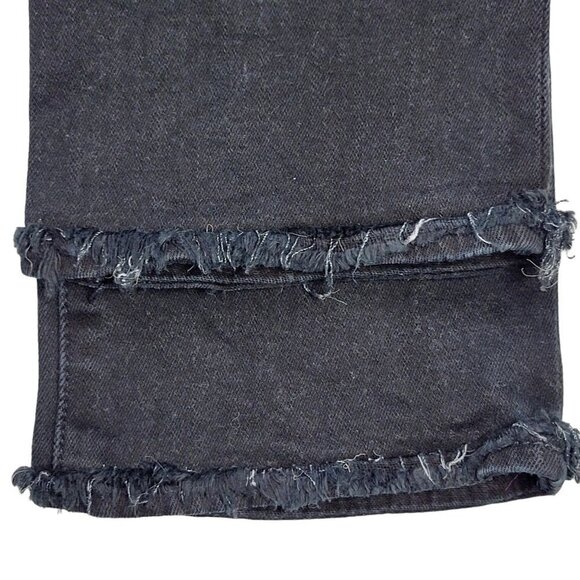 DL1961 Mara Jeans Size 24 25X27 Black Straight Ankle Frayed Hem Low Rise USA - Picture 3 of 16
